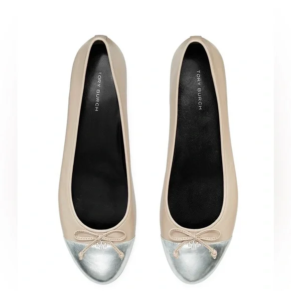 Tory Burch Cap Toe Ballet Flats - WORN ONCE Size 9 - Picture 3 of 9